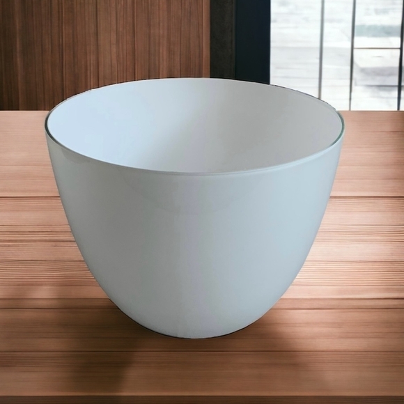 Large Vintage BOWL White Glass Decorative Bowl Deep Bowl for Home Decor - Picture 1 of 5
